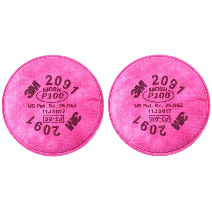 3M 2091 P100 MASK FILTER, 2PCS/PACK