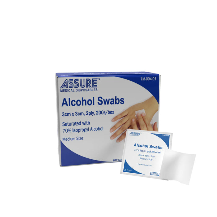ALCOHOL SWABS, 2 PLY, 70% ISOPROPYL ALCOHOL, 200PCS/BOX