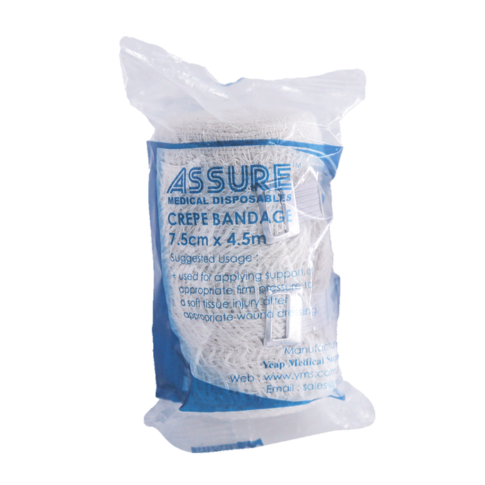 ASSURE CREPE BANDAGE, 7.5CMX4.5M