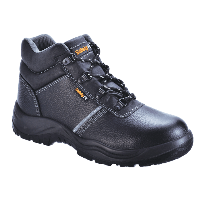 SAFETYFIT BLACK BUFFALO FULL GRAIN LEATHER MID-CUT LACED SHOE D12901