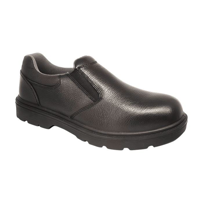 SAFETYFIT BLACK BUFFALO FULL GRAIN LEATHER SLIP-ON WORK SHOE D40400