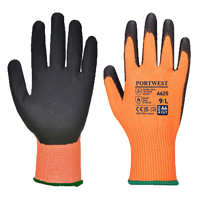 PORTWEST VIS-TEX PU CUT RESISTANT GLOVE A625 CUT LEVEL A4 SIZE:L