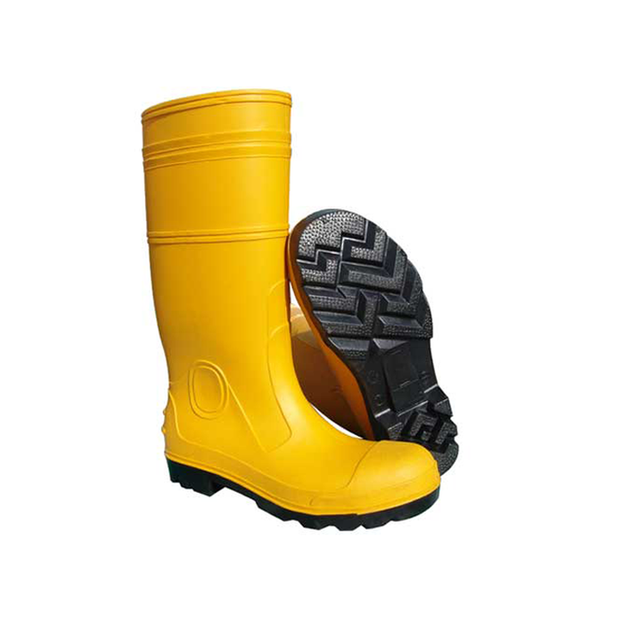 PVC RAIN BOOTS YELLOW W STEEL TOE CAP AND MIDSOLE SIZE 6