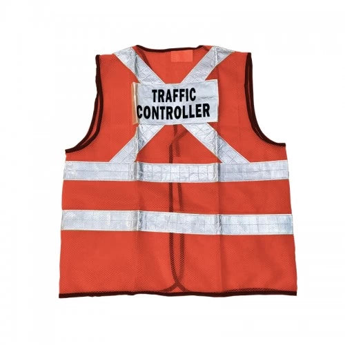 SAFETY VEST (ORANGE RED) TRAFFIC CONTROLLER