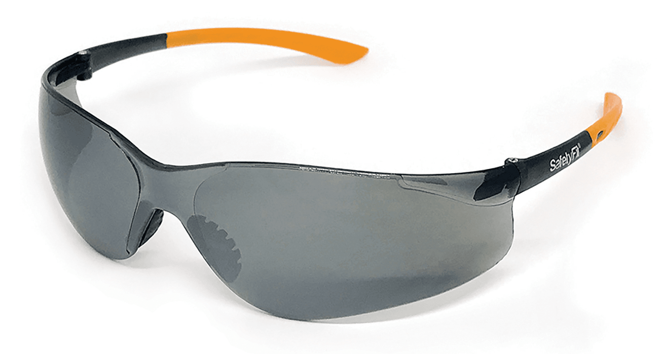 SAFETYFIT EYEWEAR SMOKE SILVER MIRROR PC LENS WITH SUPERIOR LIGHTWEAR AND SOFT NOSE PAD (SS224)