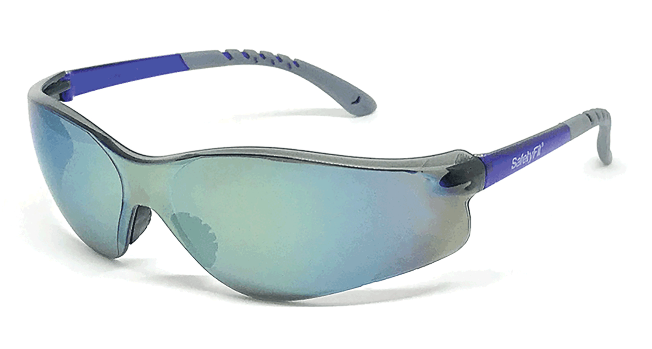 SAFETYFIT EYEWEAR SMOKE YELLOW MIRROR EXTENDED PC LENS WITH CO-MATERIAL INJECTED TEMPLES SS9285