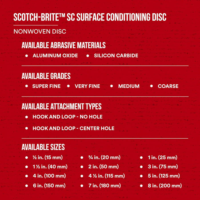 Scotch-Brite Surface Conditioning Disc, 5 in x NH A VFN, 50 per case