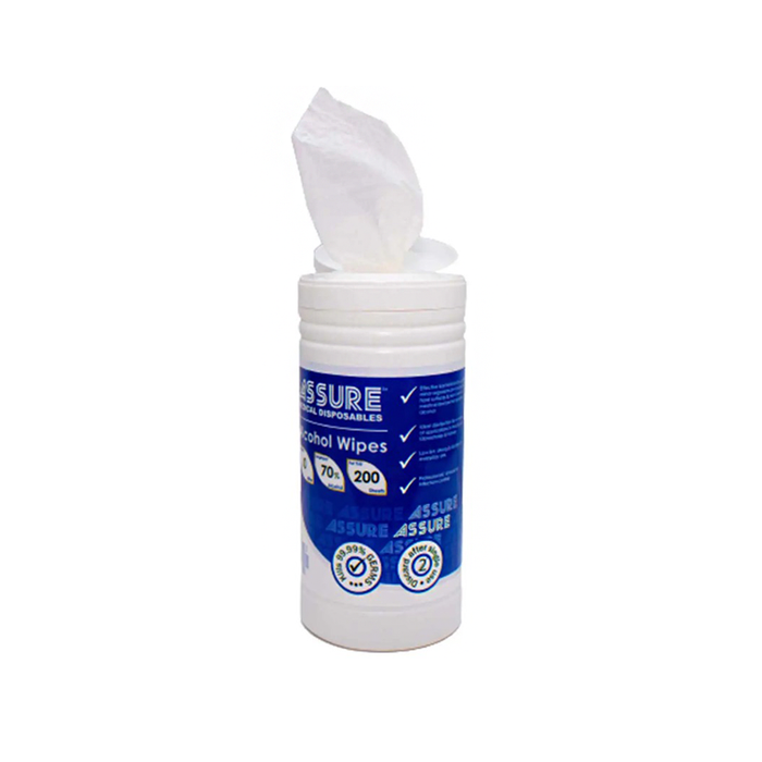 ASSURE ALCOHOL WIPES IPAW2025, 20CM X 25CM 200PC/TUB