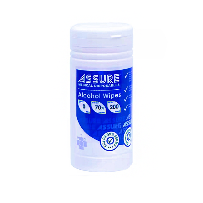 ASSURE ALCOHOL WIPES IPAW2025, 20CM X 25CM 200PC/TUB