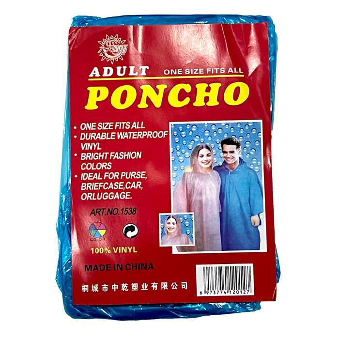 DISPOSABLE RAIN COAT (PONCHO) - 50"X80"