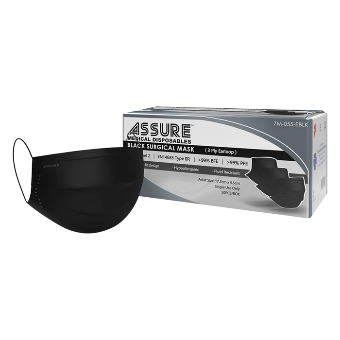 ASSURE Surgical Black Mask | Adult