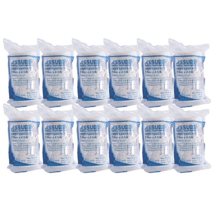 ASSURE CREPE BANDAGE, 7.5CMX4.5M