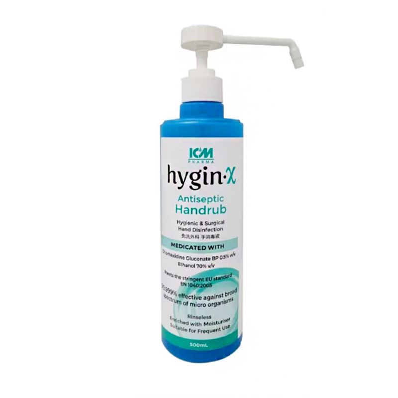ICM PHARMA Hygin-X Antiseptic Handrub 500mL — SF Supplies