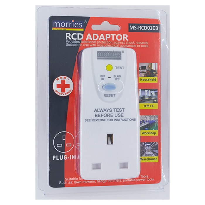MORRIES 13A RCD CIRCUIT BREAKER ADAPTOR MS- RCD01CB