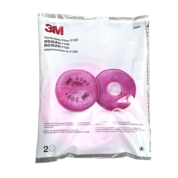 3M 2091 P100 MASK FILTER, 2PCS/PACK