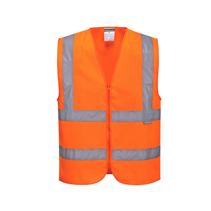 PORTWEST HI-VIS ZIPPED BAND & BRACE VEST (ORANGE)