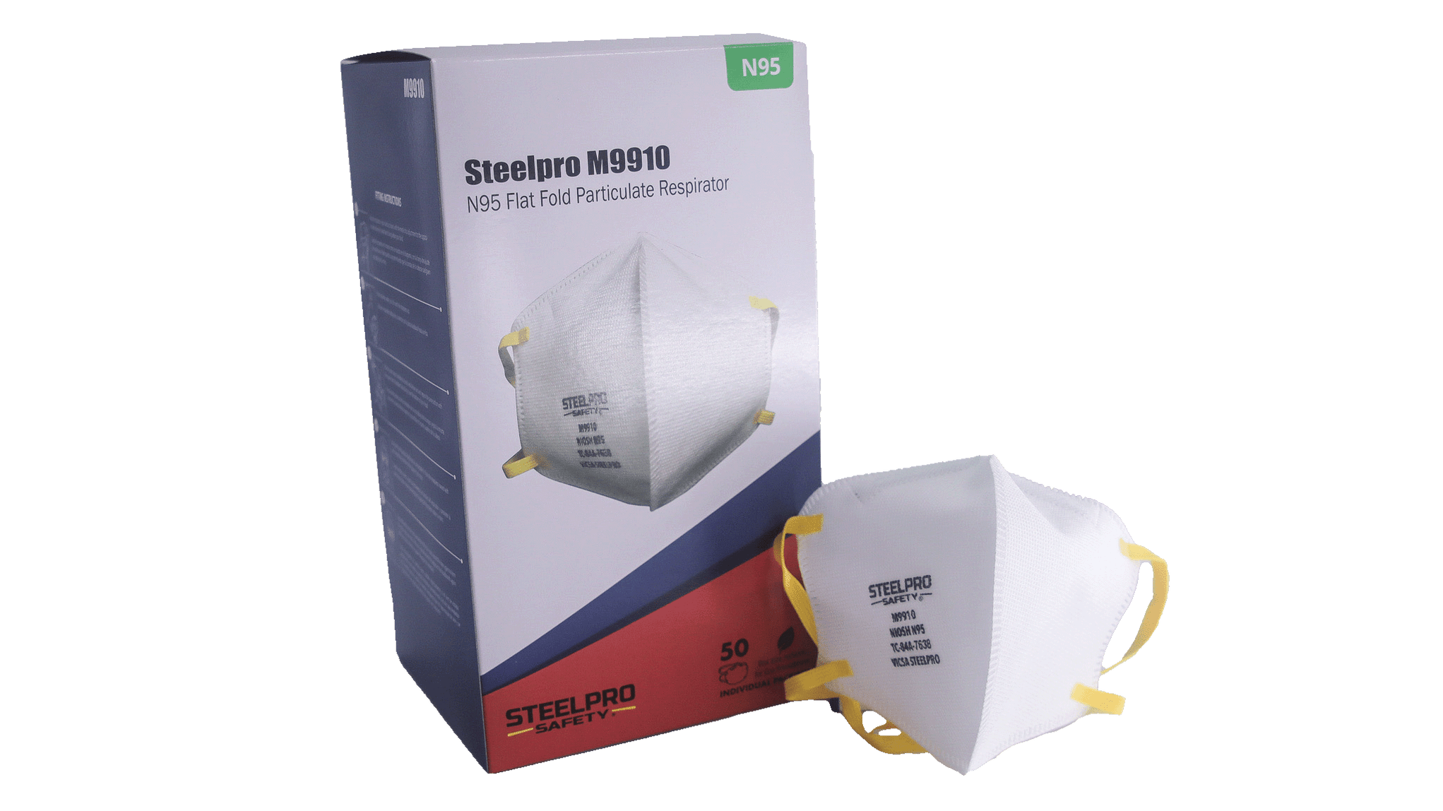 STEELPRO M9910 N95 PARTICULATE FOLDED RESPIRATOR, BOX (50PCS) — SF Supplies