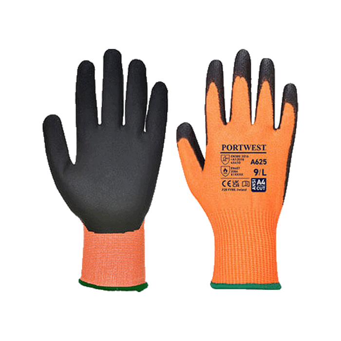 PORTWEST VIS-TEX PU CUT RESISTANT GLOVE A625 CUT LEVEL A4 SIZE:L