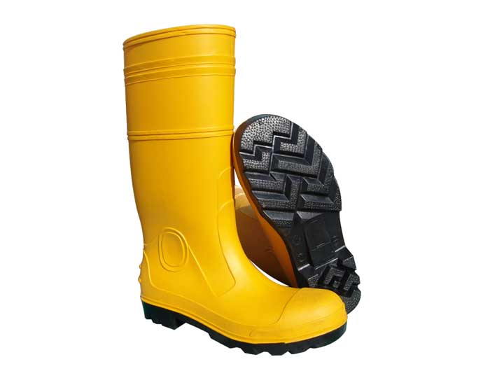 PVC RAIN BOOTS YELLOW W STEEL TOE CAP AND MIDSOLE SIZE 6