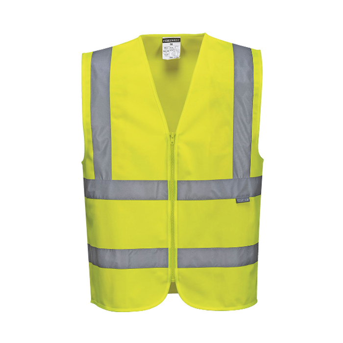 PORTWEST HI-VIS ZIPPED BAND & BRACE VEST (YELLOW)