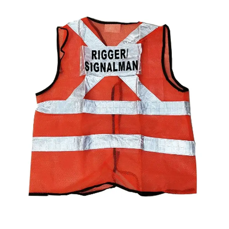 SAFETY VEST (ORANGE RED) RIGGER/SIGNALMAN — SF Supplies