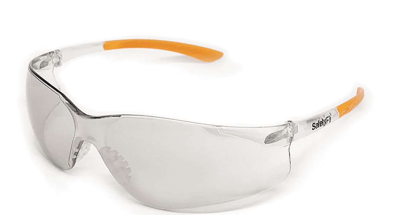 Safetyfit Eyewear Clear Silver Mirror Polycarbonate Lens With Superior Lightwear And Soft Nose Pad (SS223)