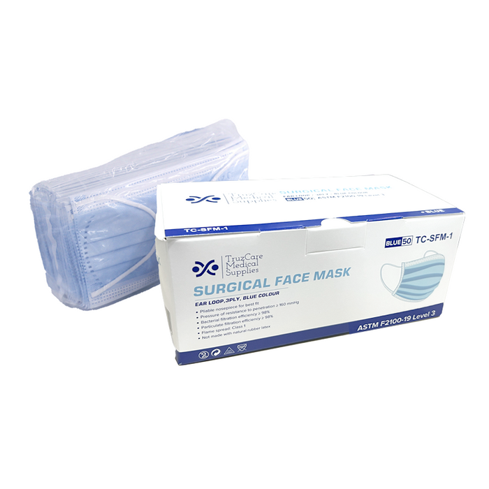 3 PLY SURGICAL FACE MASK, ASTM F2100 -19 Level 3
