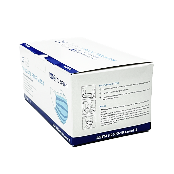3 PLY SURGICAL FACE MASK, ASTM F2100 -19 Level 3