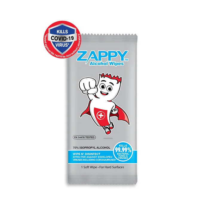 Zappy Alcohol Wipes 100 Sheets/Pack
