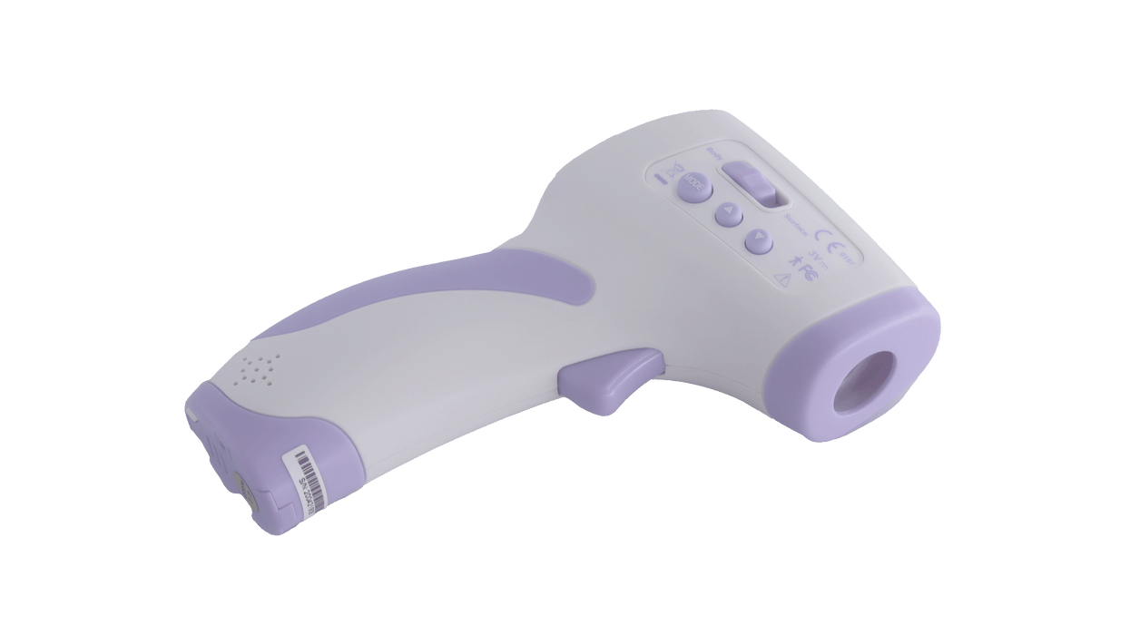 THERMOSCOPE (INFRARED CONTACTLESS FOREHEAD THERMOMETER), MINIMUM MEMORY STORAGE OF 32 READINGS, BACK