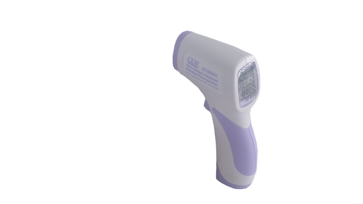 THERMOSCOPE (INFRARED CONTACTLESS FOREHEAD THERMOMETER), MINIMUM MEMORY STORAGE OF 32 READINGS, BACK